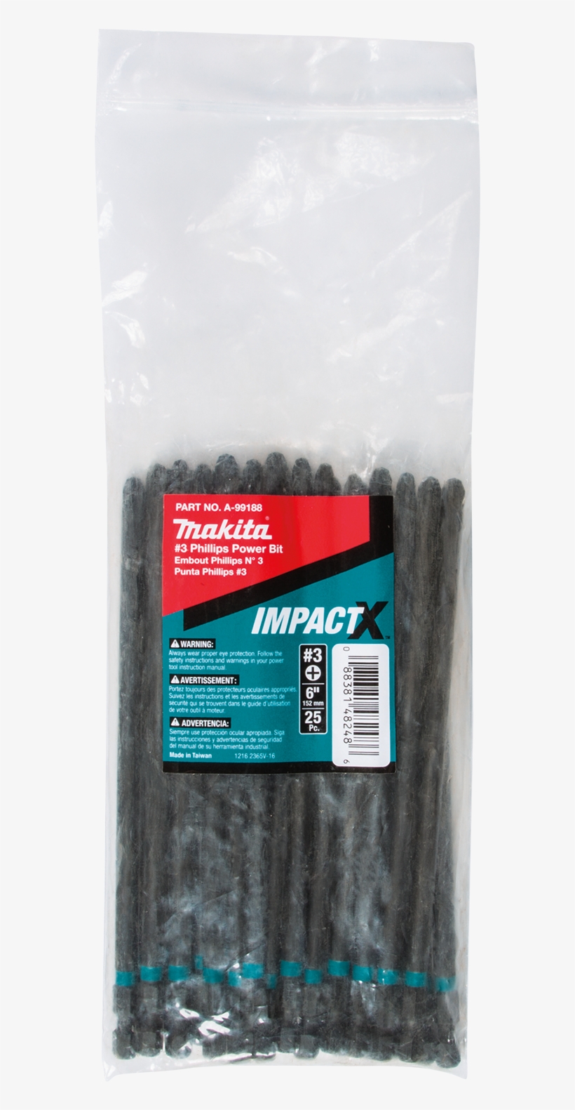 A-99188 - Makita Usa - Impact X #2 Phillips 3-1/2″ Power Bit,, transparent png