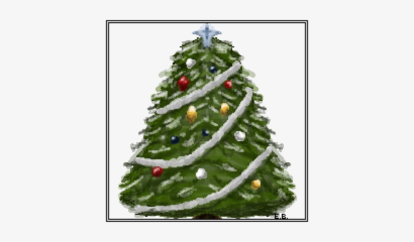 Drawn Pine Tree Pixel Art - Pixel Art, transparent png