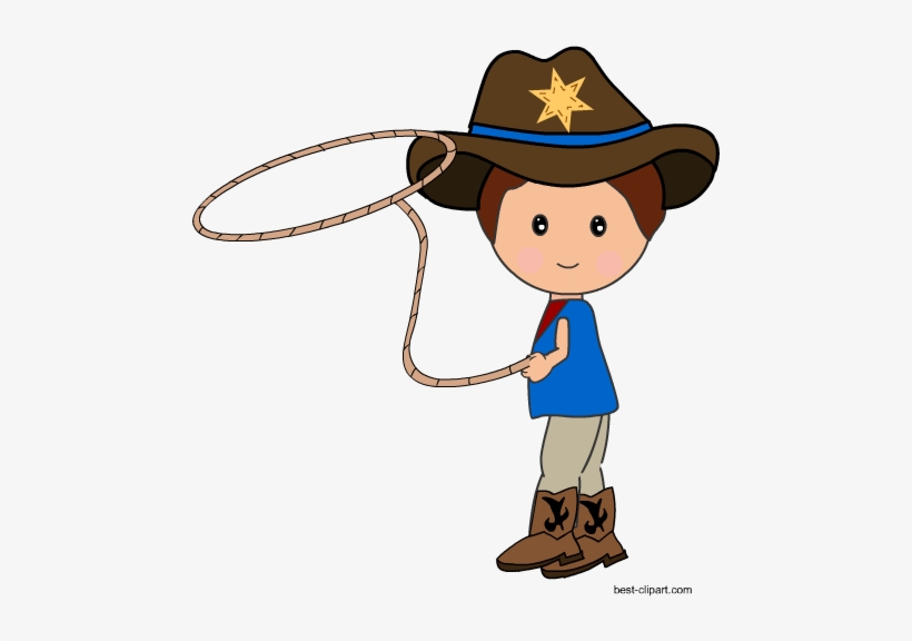 Cowboy With A Lasso Rope Clip Art - Clip Art, transparent png