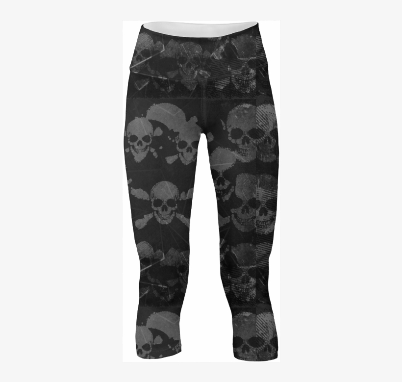 Skull Grunge Yogapants $65 - Black Grunge Skulls Scarf, transparent png