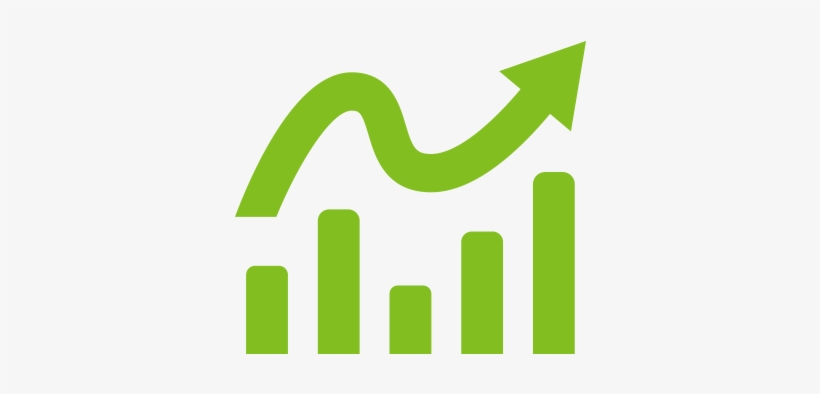 Bar Graph With Arrrow - Ppt Icon Finance, transparent png