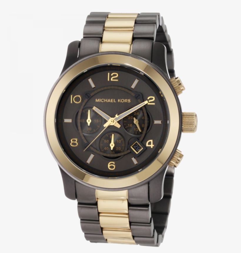 Relogio Png - Michael Kors Runway Gunmetal And Gold-tone Men's Watch, transparent png
