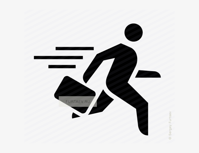 Vector Icon Of Running Man With Briefcase In His Hand - Running Delivery Icon, transparent png