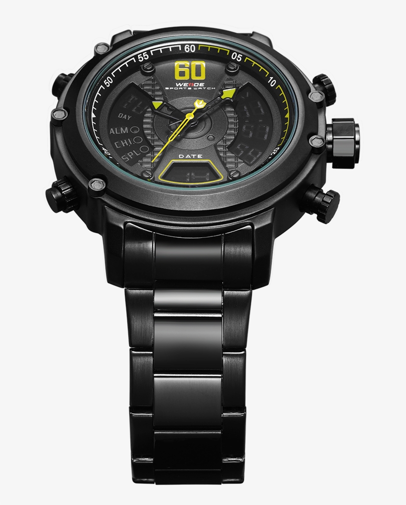 Weide Wh6905 Stainless Steel Military Wrist Watch Waterproof - Watch, transparent png