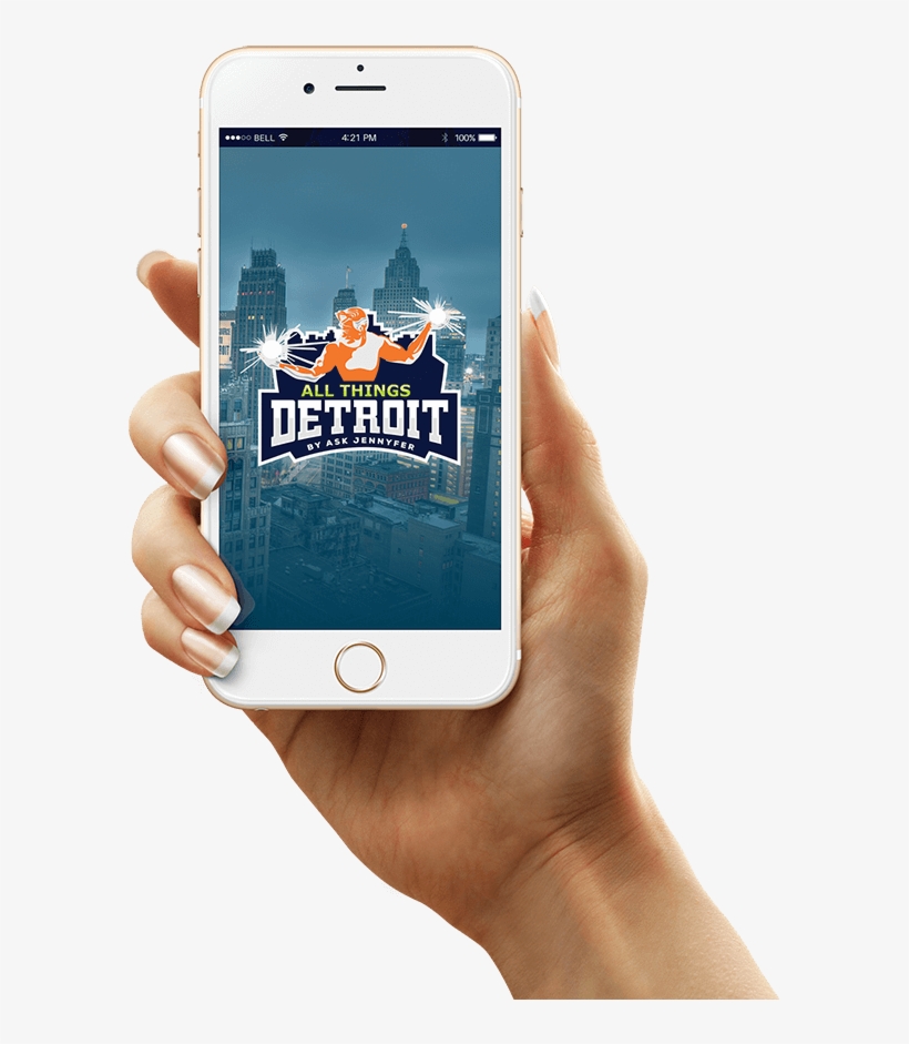 All Things Detroit App - App Design Post Social, transparent png