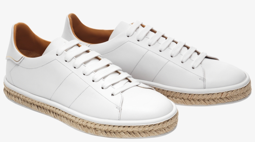 White Low Top Sneakers With Rope Embellishment - Embellishment, transparent png