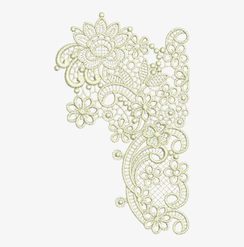 Taj Border End Mirror Embroidery Design From Www - Lace Corner Transparent White, transparent png