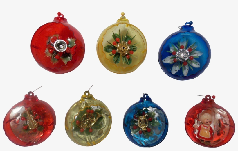 This Vintage Jewelbrite Ornaments, Total Of 7 Ornaments - Christmas Ornament, transparent png