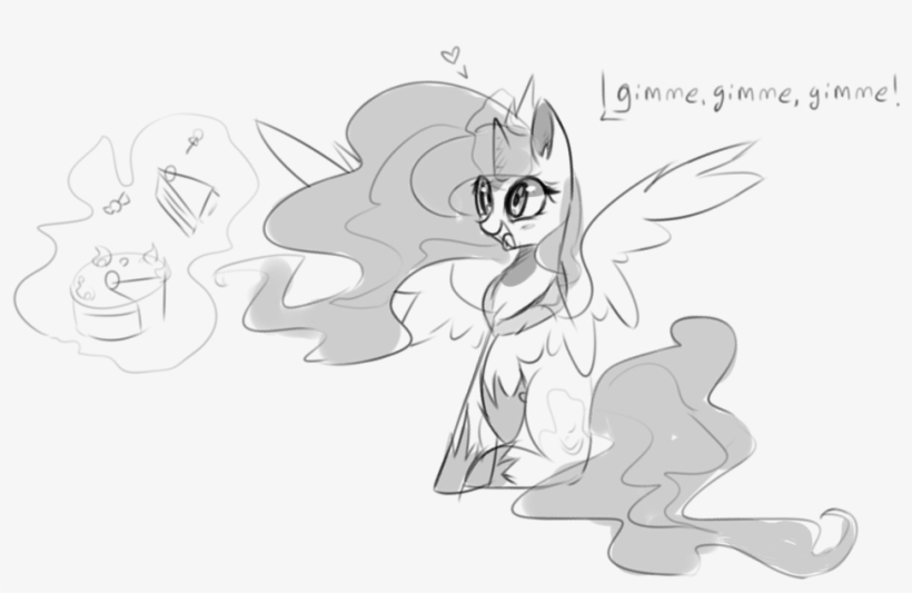 Aureai-sketches, Cake, Cute, Happy, Monochrome, Princess - Cartoon, transparent png