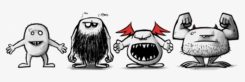 Even Though The Concepts And Early Gameplay Of Our - Simple Monster Sketches, transparent png