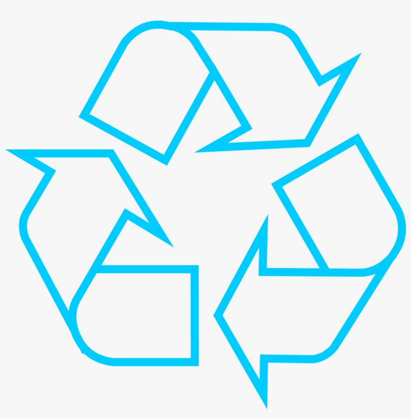 Recycling Symbol Icon Outline Light Blue - Bottles Recycling Adhesive Sticker-recycle Logo Sign-environment, transparent png