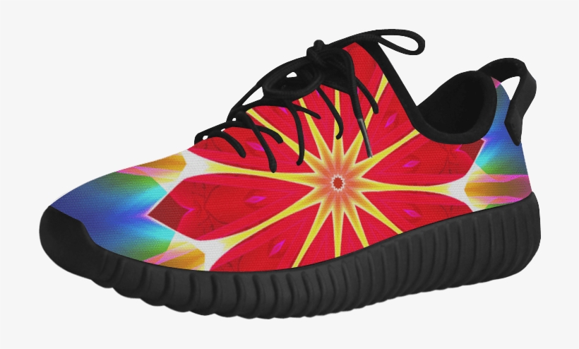 Blue Ice Flowers Red Abstract Modern Petals Zen - Sneakers, transparent png