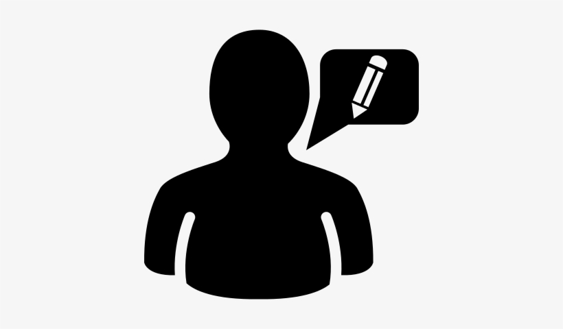 User Silhouette With Speech Balloon And Pencil Vector - Dialogo Silueta, transparent png