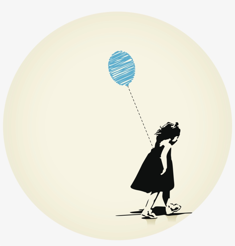 Girl Carrying A Balloon - Neglected Cartoon, transparent png