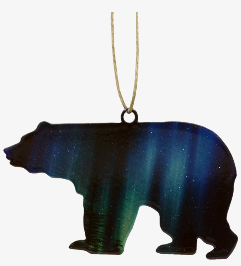 Northern Lights Bear Ornament - Bear Silhouette, transparent png