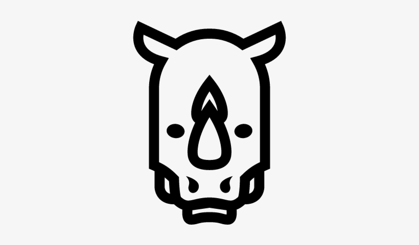 Rhino Head Frontal Outline Vector - Rinoceronte Logo Png, transparent png