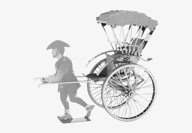 Metal Earth Japanese Rickshaw - Fascinations Metal (grey) Earth Rickshaw Laser Cut, transparent png