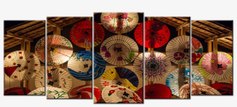 Japanese Umbrellas Canvas Wall Art - Traveling Japan: Blank Travel Journal, 5 X 8, 108 Lined, transparent png