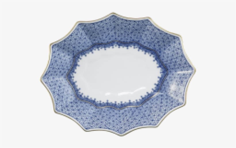 More Views - Mottahedeh Blue Lace Small Fluted Tray, transparent png