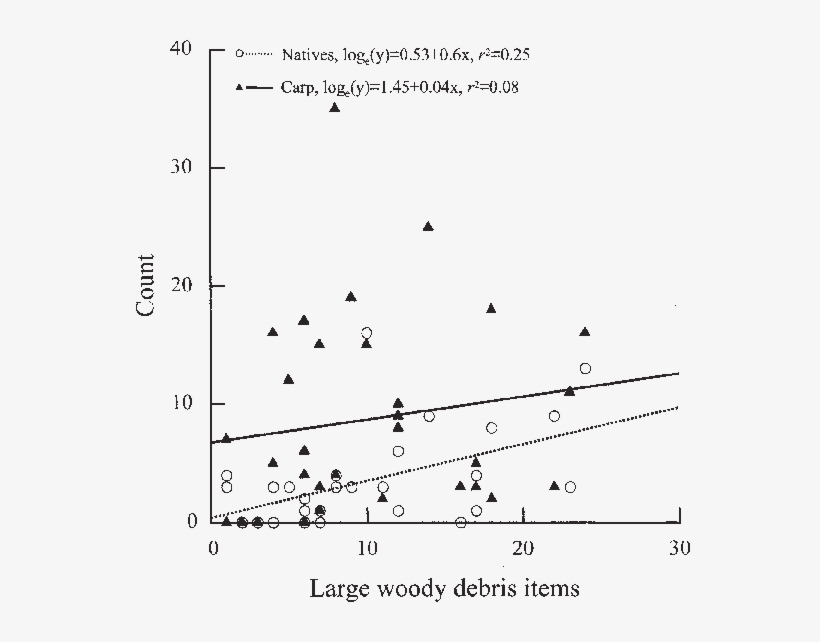 Relationship Between Carp And Large Woody Debris (lwd) - Plot, transparent png