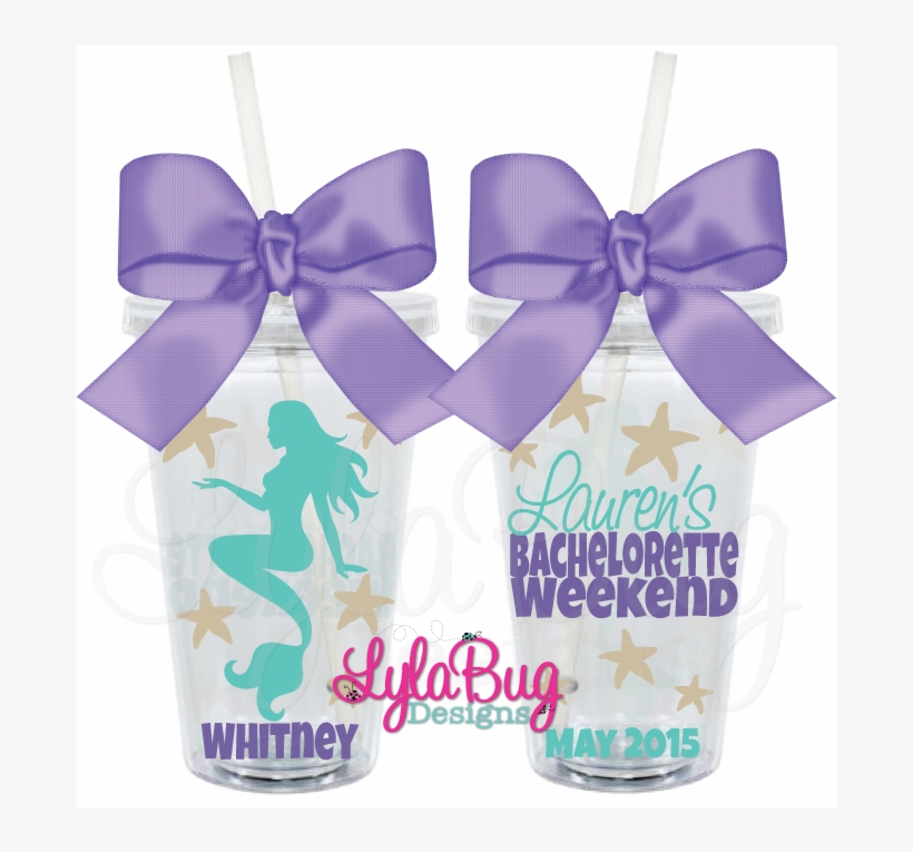 Mermaid Bachelorette Acrylic Tumbler - Mermaid Sitting Vinyl Decal Sized To Fit A 11 L, transparent png