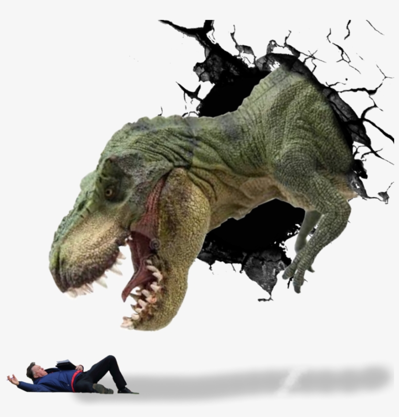 Ftestickers Man Scared Dinosaur Broken Stickers Freeto - Dinosaur, transparent png