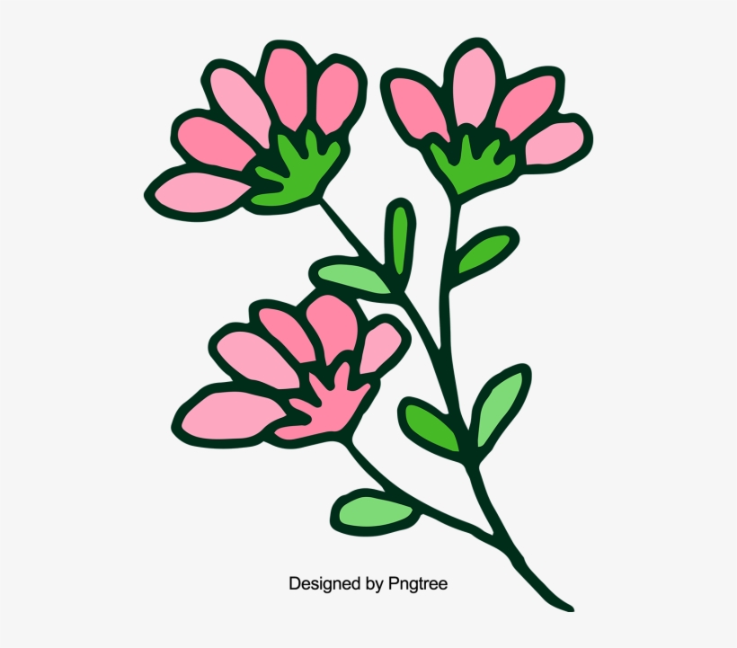 Cartoon Bonito Pintado A Mano Flores De Color De Agua - Cartoon, transparent png