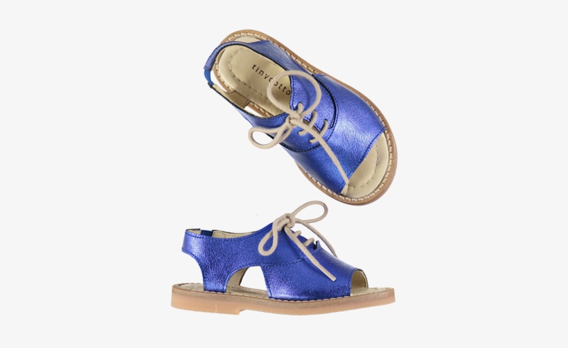 Metallic Lace Tie Sandals Blue - Sandal, transparent png