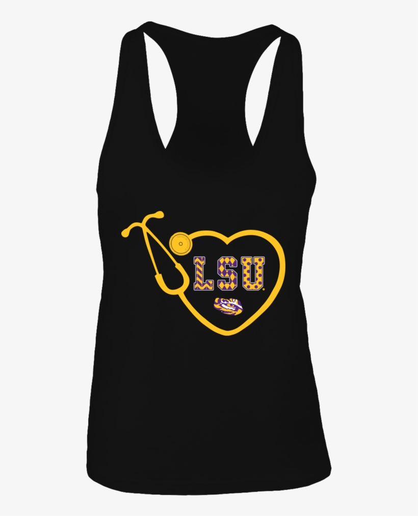 Heart Stethoscope Patterned Letters Lsu Tigers Shirt - Shirt, transparent png