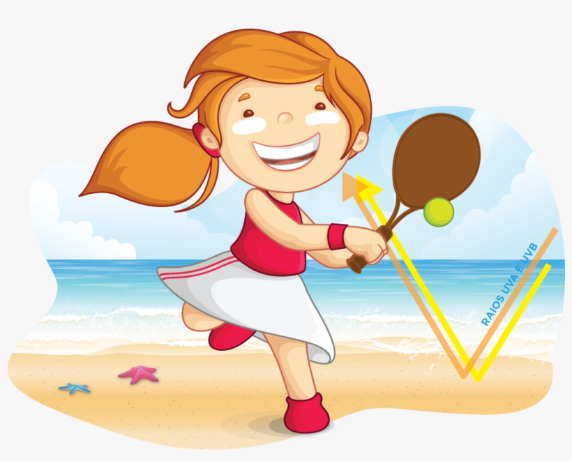 7 Dicas De Segurança Para Curtir A Praia Com As Crianças - Cartoon Person Playing Tennis, transparent png