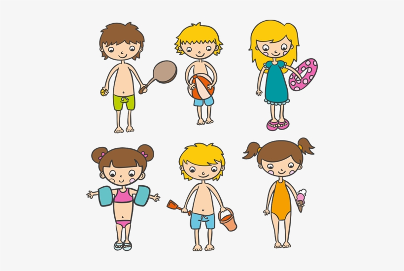 Kit De Vinilos Infantiles Niños Felices En La Playa - Niños Playa Png, transparent png