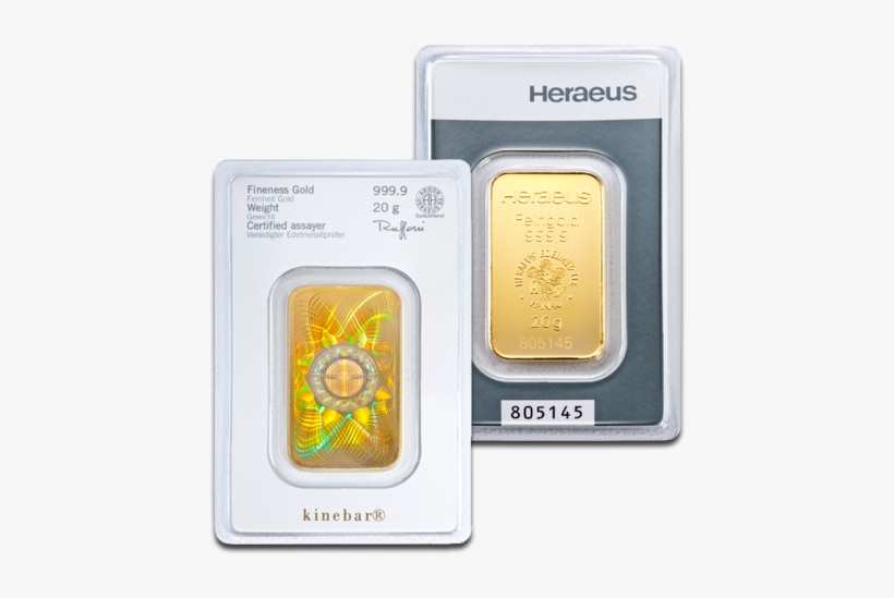20g Gold Bullion - Kinebar 20 Gram Heraeus, transparent png