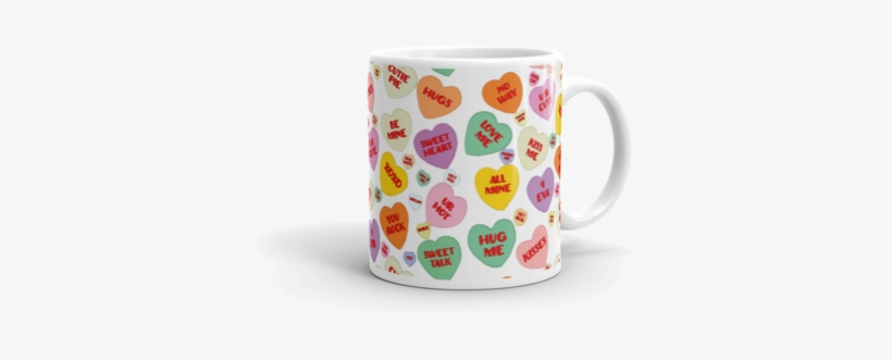 Candy Conversation Hearts Mug - Mug, transparent png