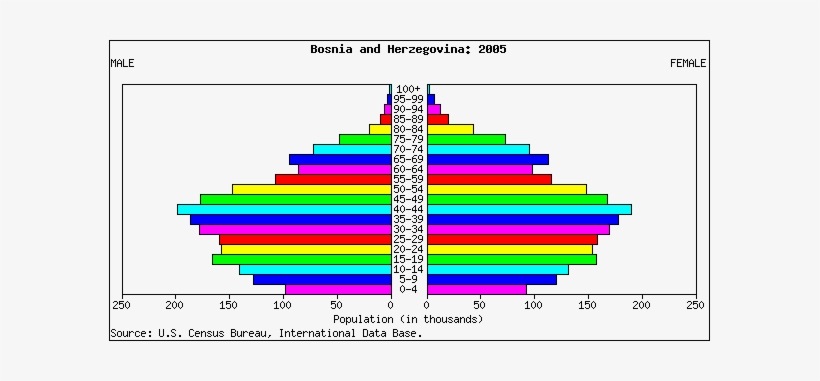 Bosnia Her Population Pyramid 2005 - Us Population Pyramid 2005, transparent png