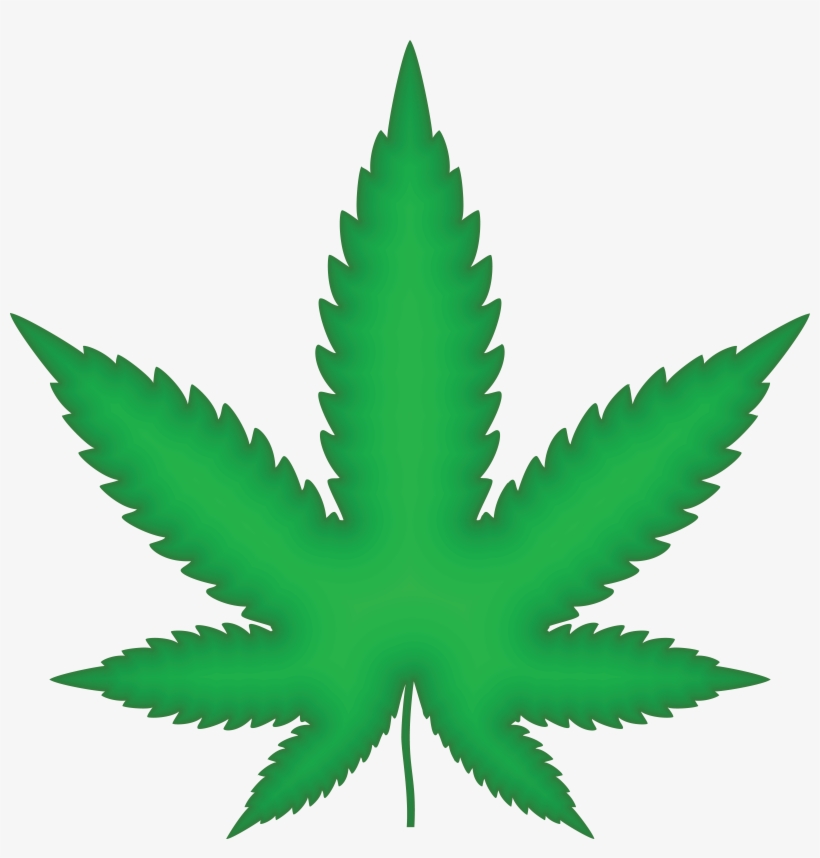 Free Clipart Of A Green Pot Leaf - Weed Leaf Png, transparent png