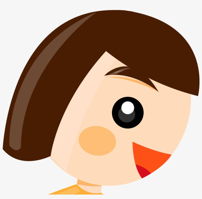Cute Girl Blush Smile Mouth - Girl Running Clip Art, transparent png