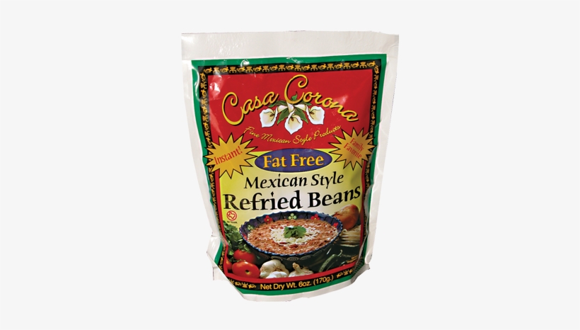 Fat Free Refried Beans Frijoles Sin Grasa - Casa Corona Refried Beans, Instant, Mexican Style -, transparent png