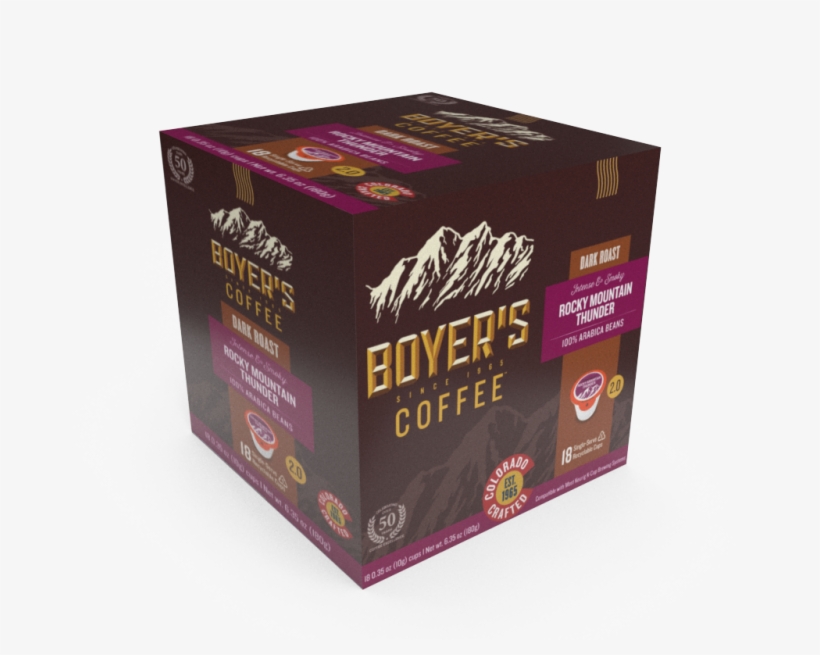 Rocky Mountain Thunder Single Serve - Boyer's Coffee Supreme Blend French Roast Dark Whole, transparent png