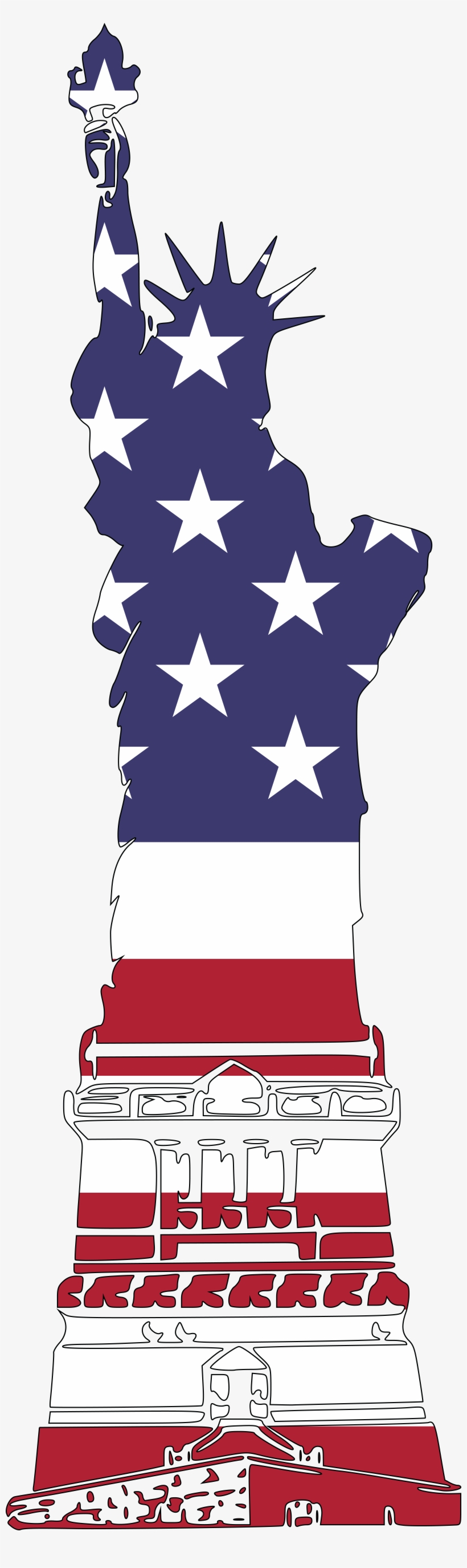 Free Clipart Of An American Patterned Statue Of Liberty, transparent png