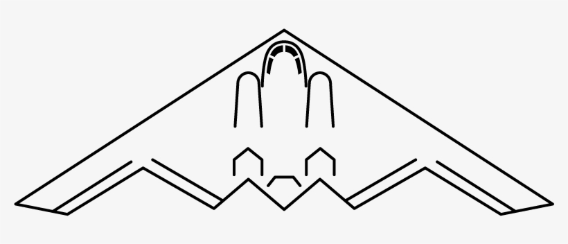 Stealth Bomber - Line Art, transparent png