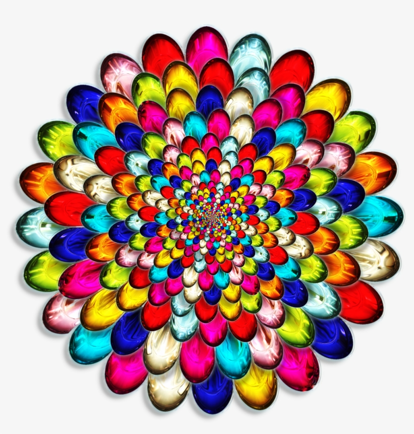 Glass Flower Mandala Round Ornament, transparent png