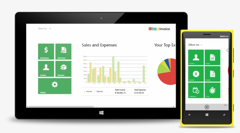 Zoho Invoice For Windows Phone And Surface Tablet - Zoho Invoice App, transparent png
