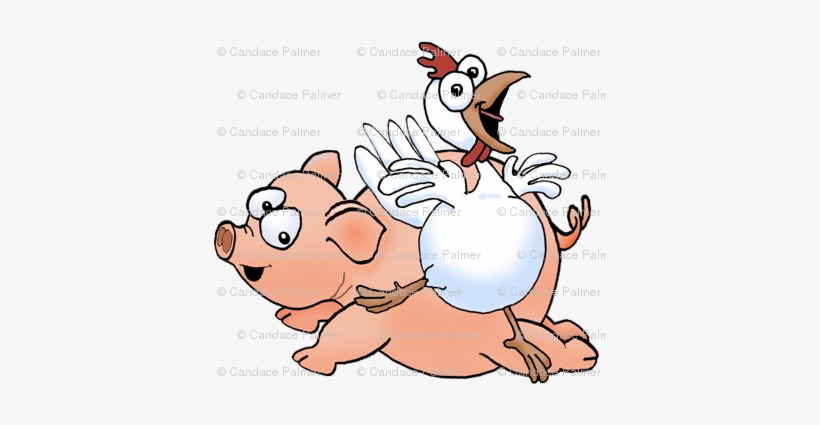 Cartoon Pig And Chicken - Happy Birthday! Card, transparent png