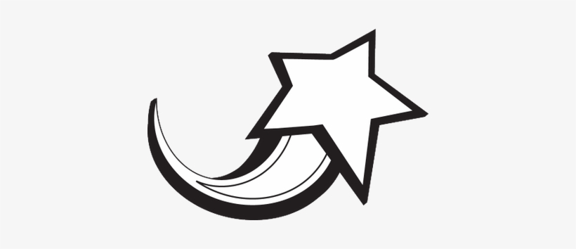 Estrella Fugaz Blanca Y Negra Clipart - Drawing Shooting Stars Clipart Black And White, transparent png