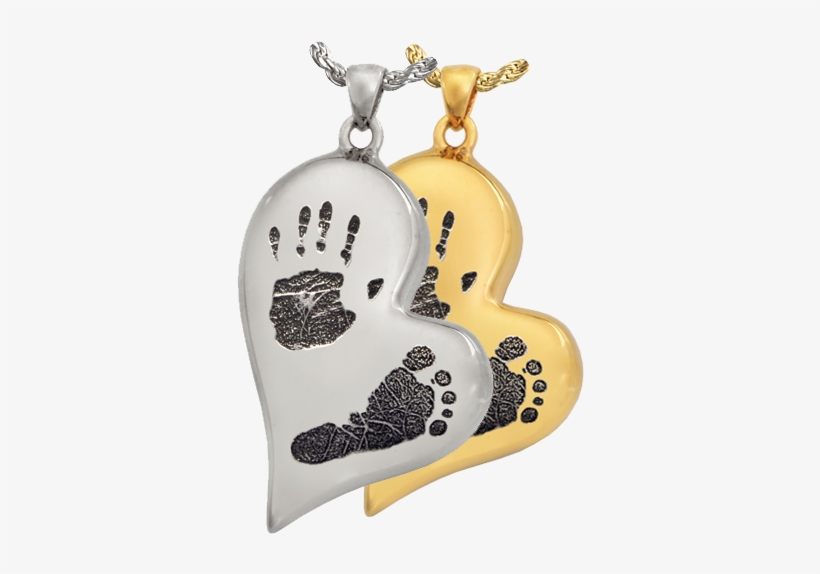 Teardrop Heart Handprint Footprint Jewelry Shown In - Handprint Footprint Teardrop Heart Solid 14k Gold Cremation, transparent png