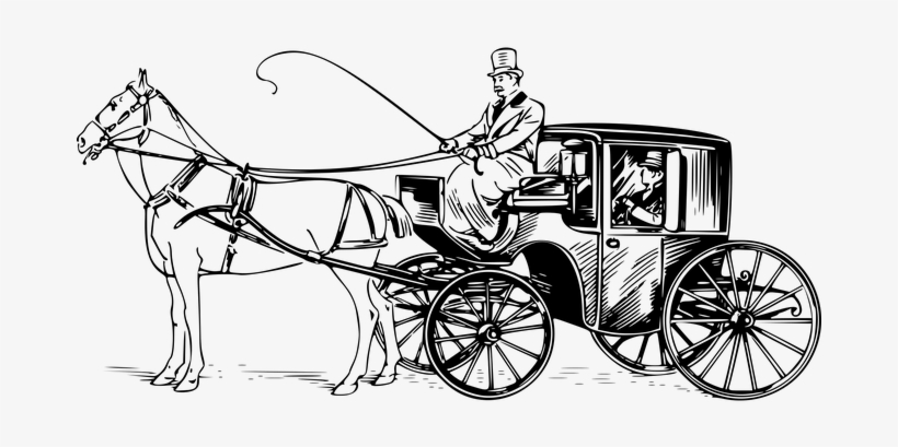 Brougham Carriage Horse Horse-drawn Transp - Horse Drawn Carriage Drawing, transparent png