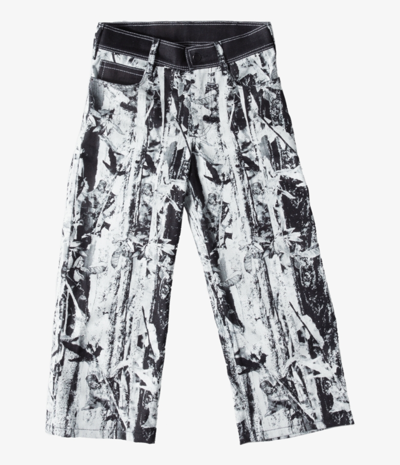 White Camo Cropped Jean, transparent png