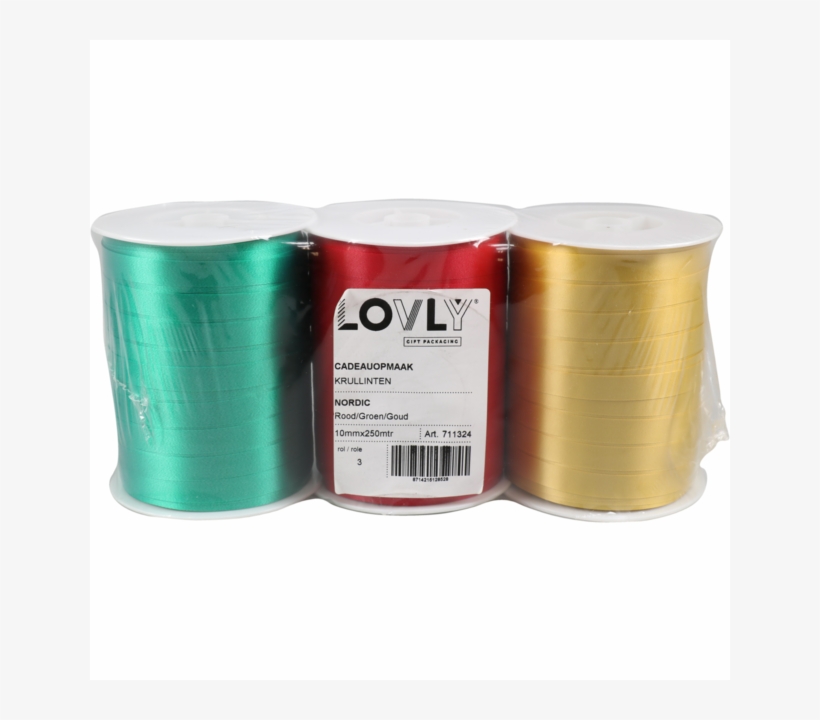 Lovly® Ribbon, 10mm, 250m, Red/gold/green, transparent png