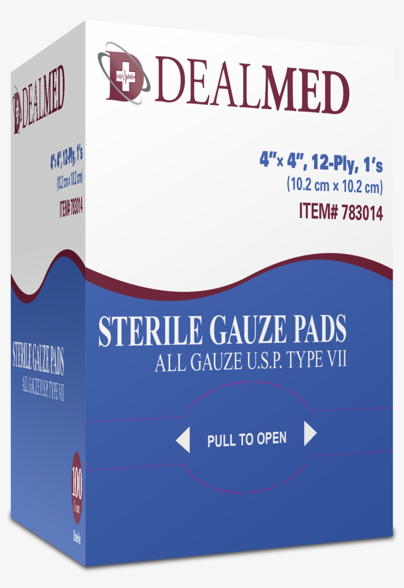 Gauze Pads, Sterile 1's, 4" X 4\ - Dealmed 787270 Disposable Vinyl Exam Powder Free Gloves,, transparent png