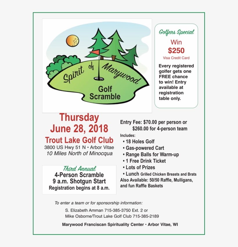 Spirit Of Marywood Golf Scramble - Cartoon, transparent png
